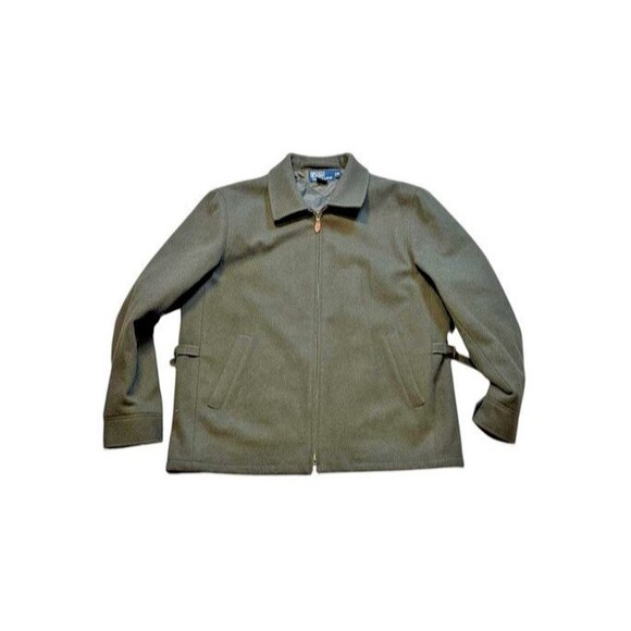 VTG Polo Ralph Lauren Wool Blend Jacket Mens Size Medium Green Quilted Bomber - Picture 1 of 9